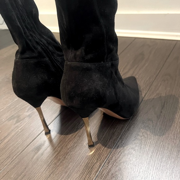 Valentino Suede gold heeled booties - Picture 5 of 7